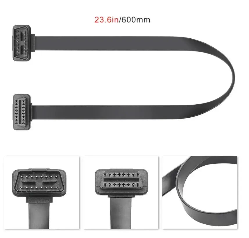 Câble de rallonge plat OBD2 16 broches (60 cm) | Interface