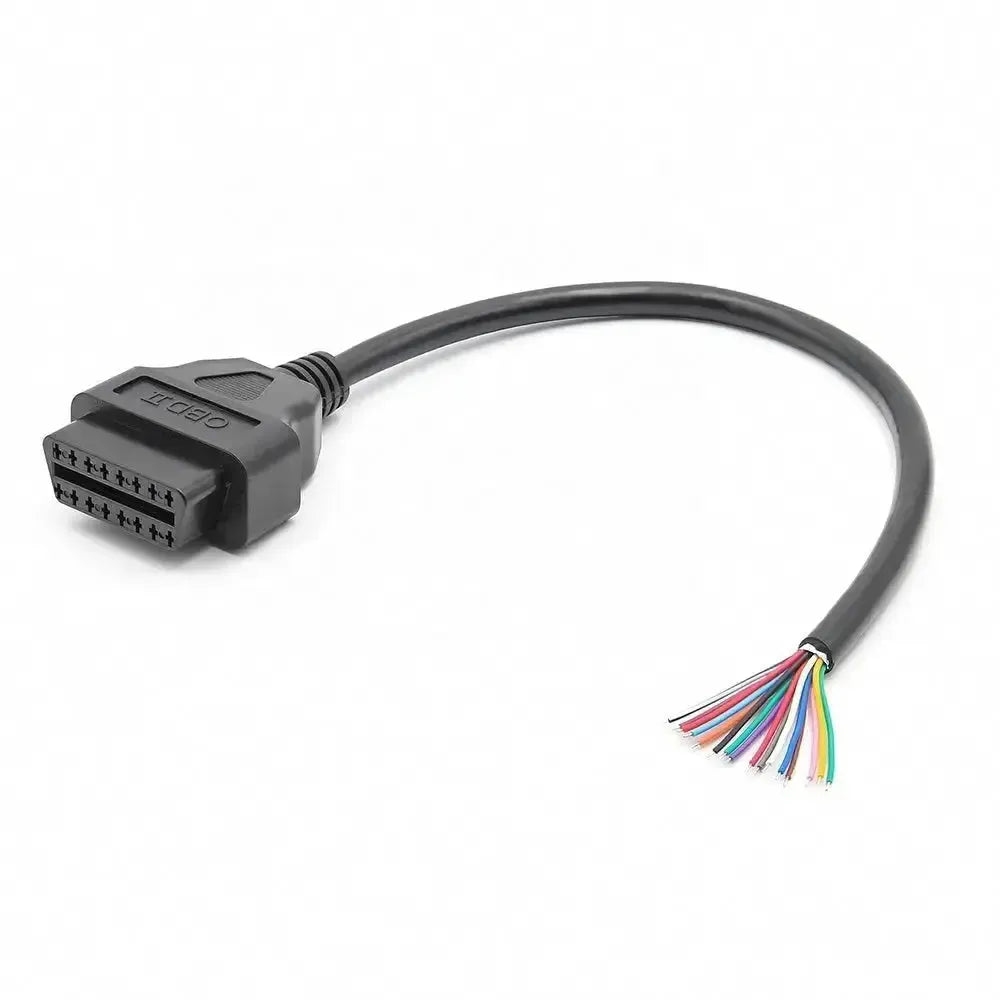 Connecteur OBD2 16 broches (Femelle) avec 16 câbles à extrémité ouverte (30 cm) | Accessoires