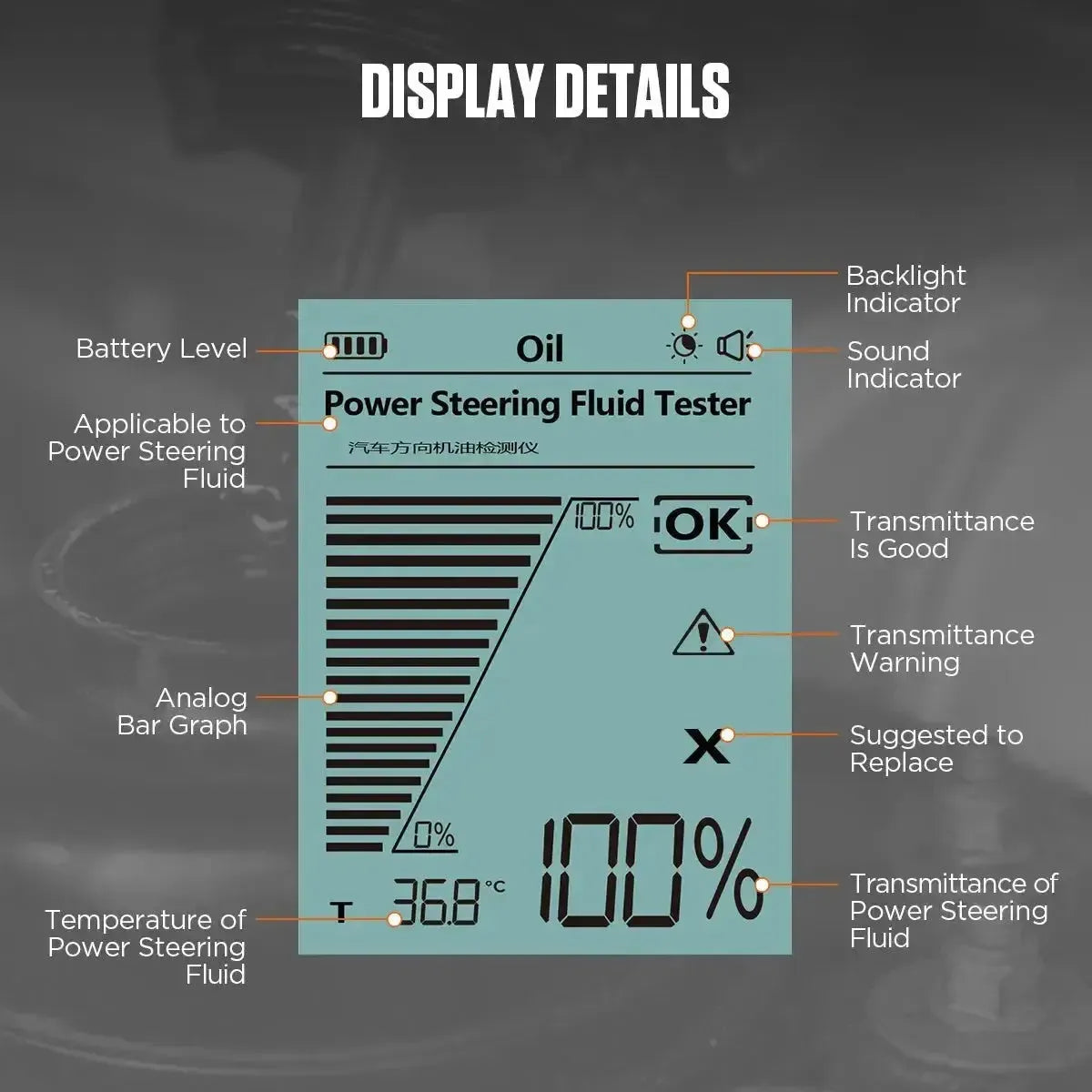 Autool AS507 | Testeur de liquide de direction assistée
