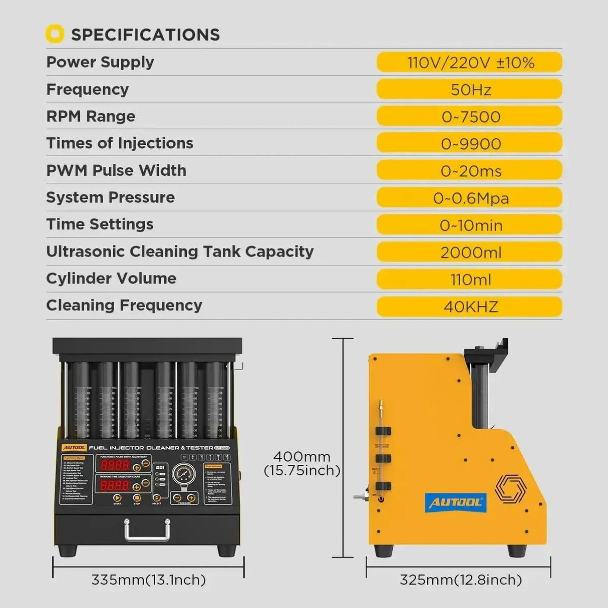 Autool CT400 | Testeur d'injecteurs