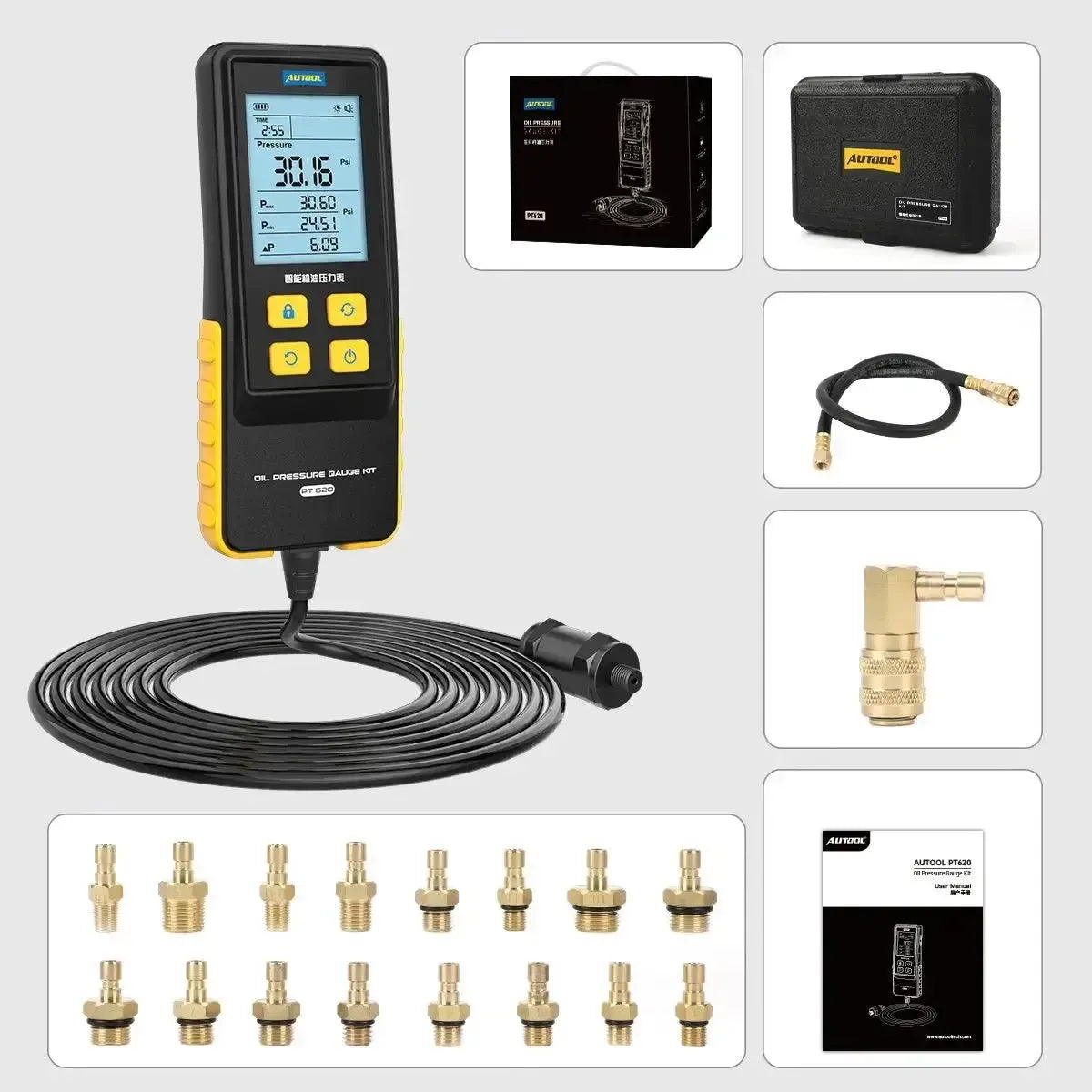 Autool PT620 | Testeur de pression d'huile