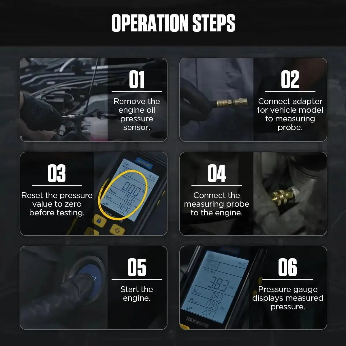 Autool PT620 | Testeur de pression d'huile