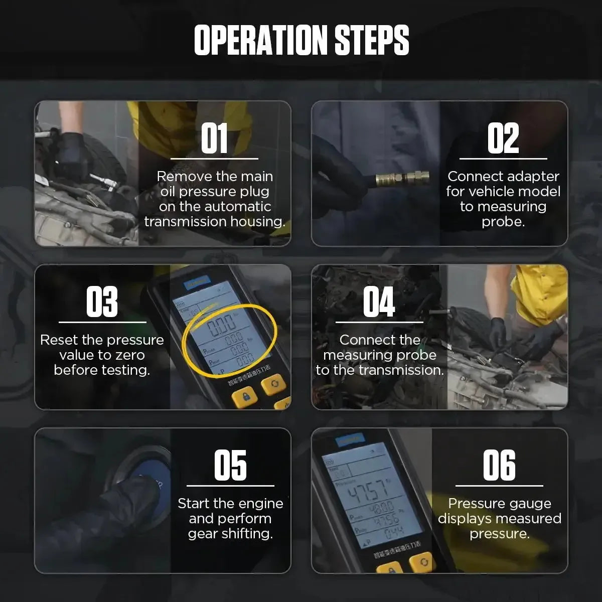 Autool PT650 | Testeur de pression d'huile de transmission