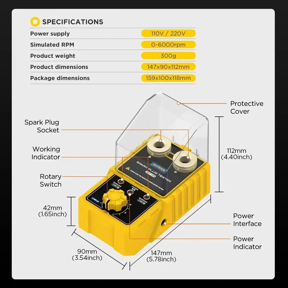 Autool SPT105 | Testeur de bougies d’allumage