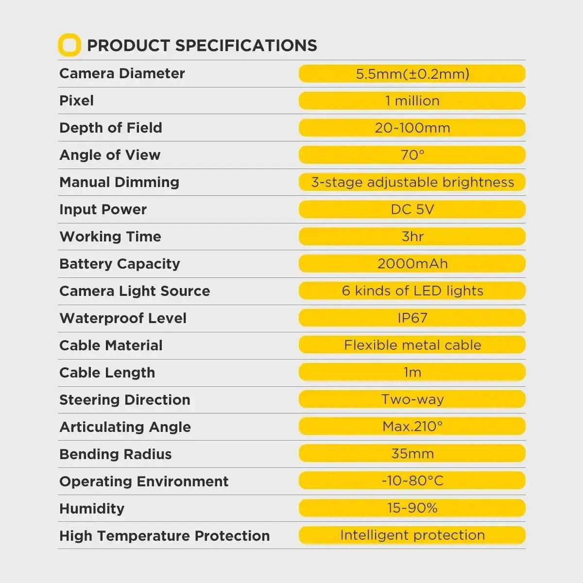 Autool SVB305 | Caméra d'inspection (6.35 mm)