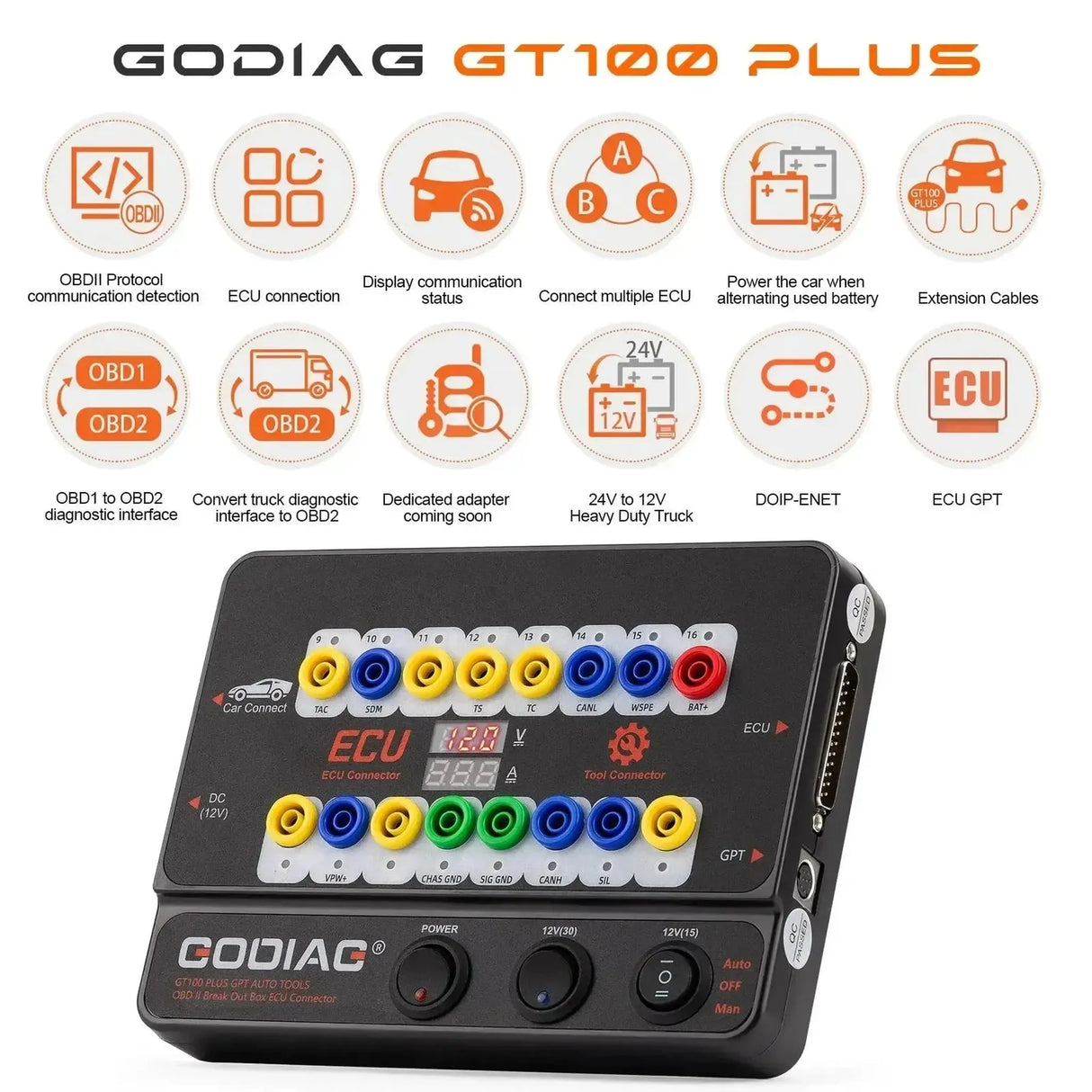 GoDiag GT100 Plus | Boîtier de dérivation | Accessoires