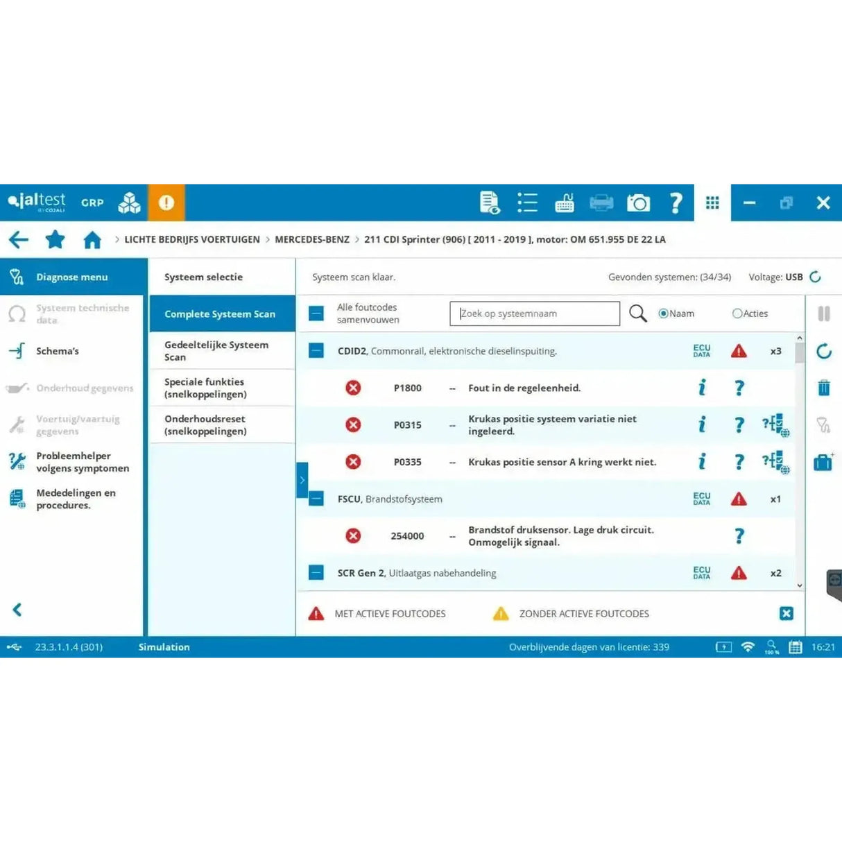 Jaltest Appareil de diagnostic pour véhicules utilitaires légers (LCV)