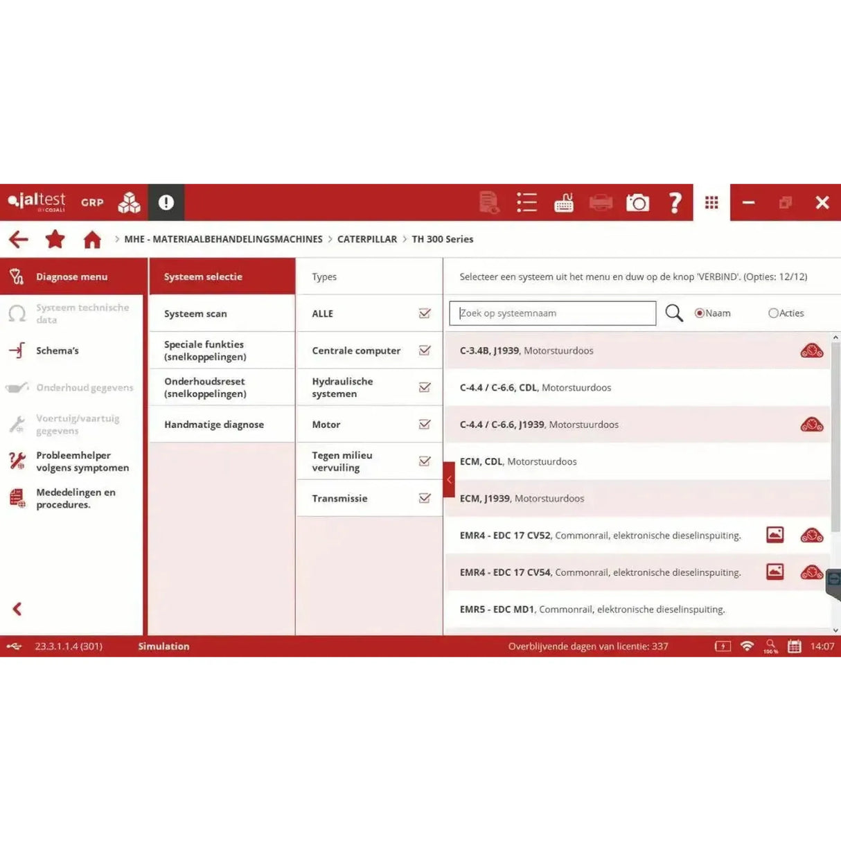 Jaltest MHE (Équipement de manutention) Appareil de diagnostic