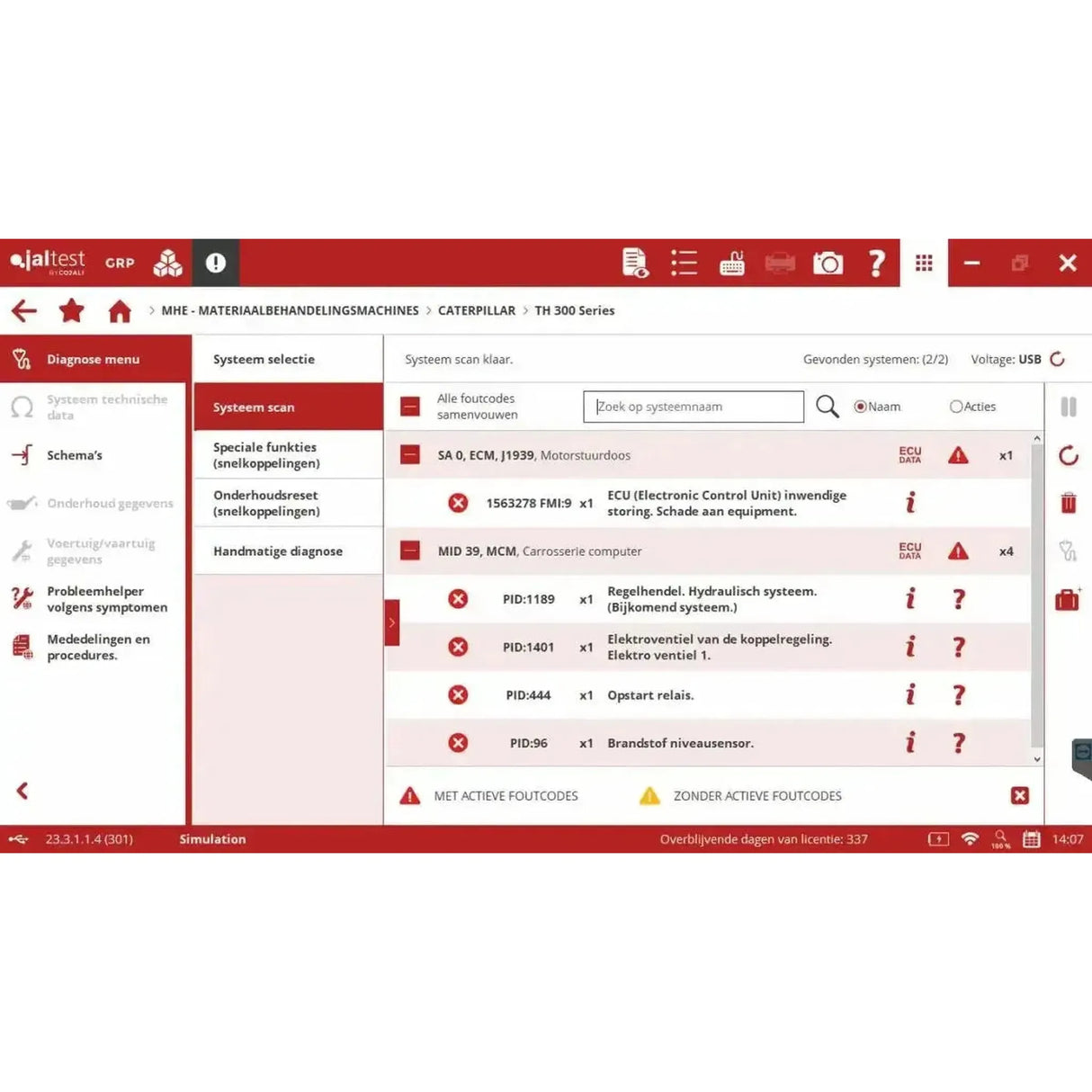 Jaltest MHE (Équipement de manutention) Appareil de diagnostic