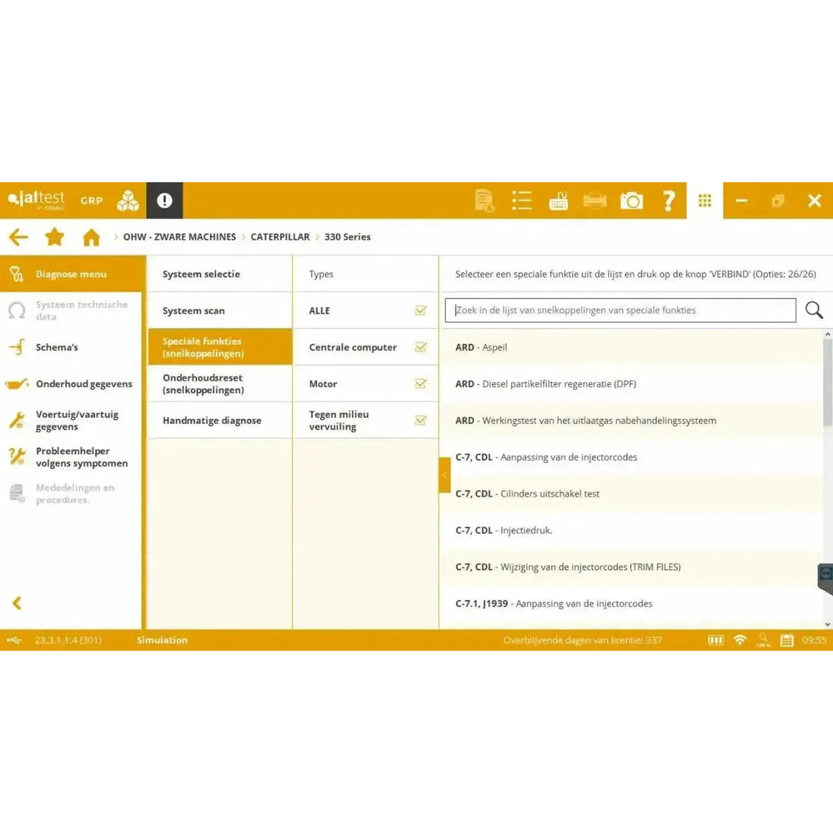Appareil de diagnostic Jaltest pour balayeuses