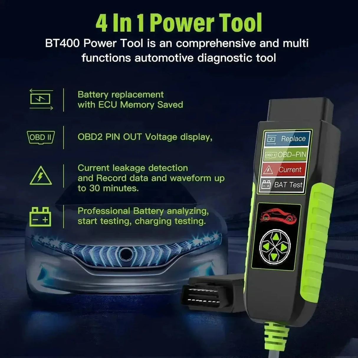 TopDiag BT400 Multifonctionnel | Testeur de batterie