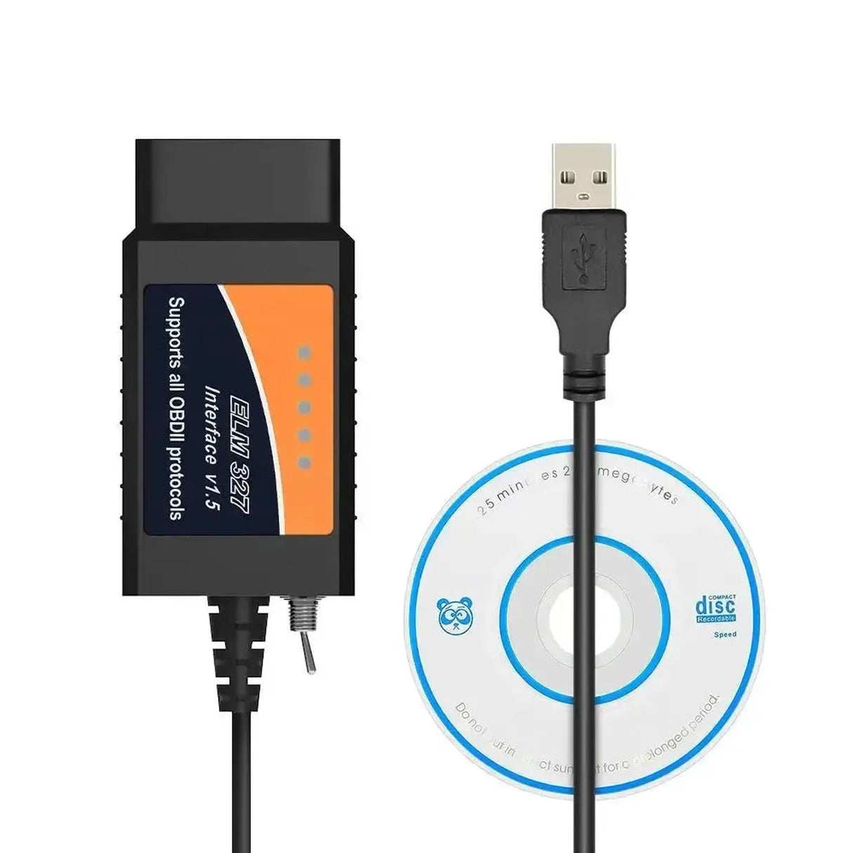 Câble interface USB universel ELM327 (CHT340) (Commutateur HS/MS-CAN)