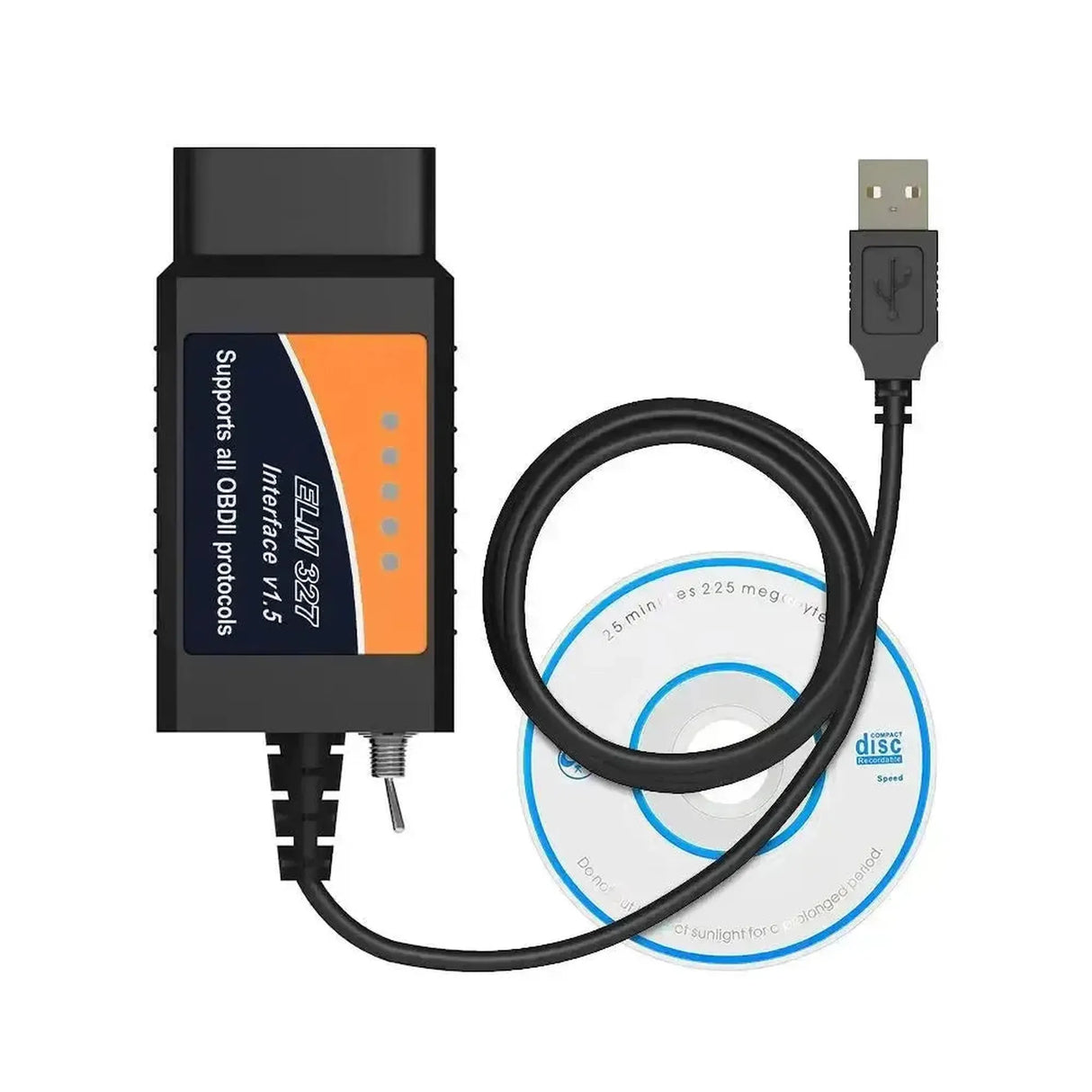 Câble interface USB universel ELM327 (CHT340) (Commutateur HS/MS-CAN)