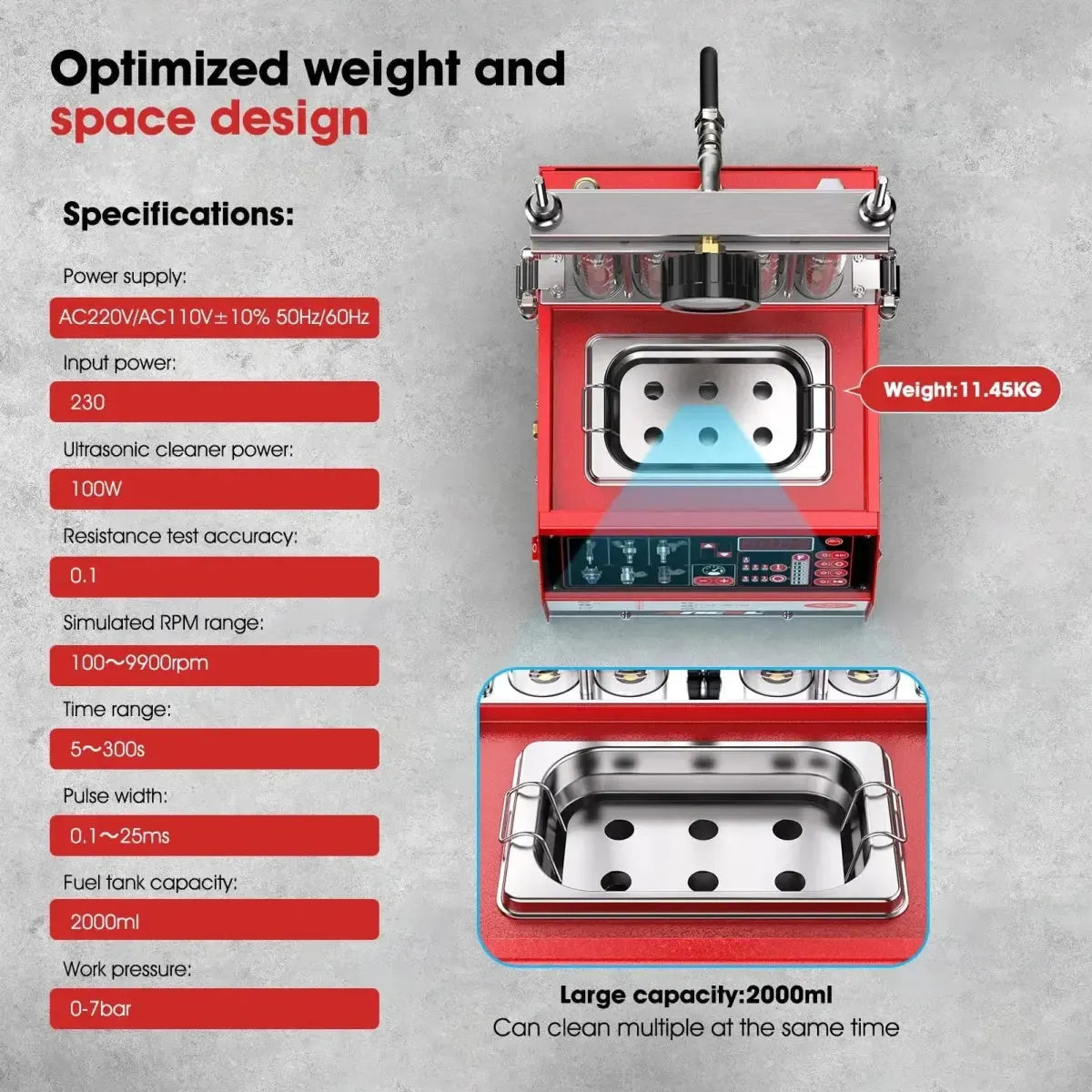 Ancel AJ400 Testeur d'injecteur Benzine GDI