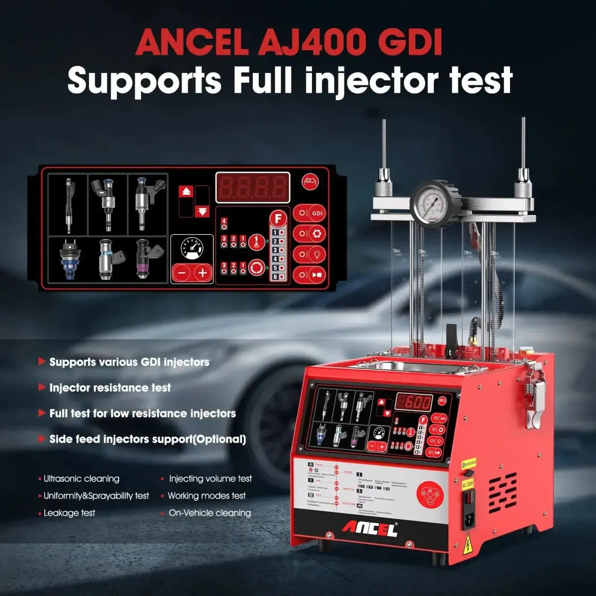 Ancel AJ400 Testeur d'injecteur Benzine GDI