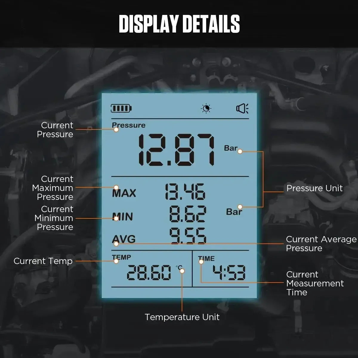 Autool PT635 | Testeur de pression de carburant