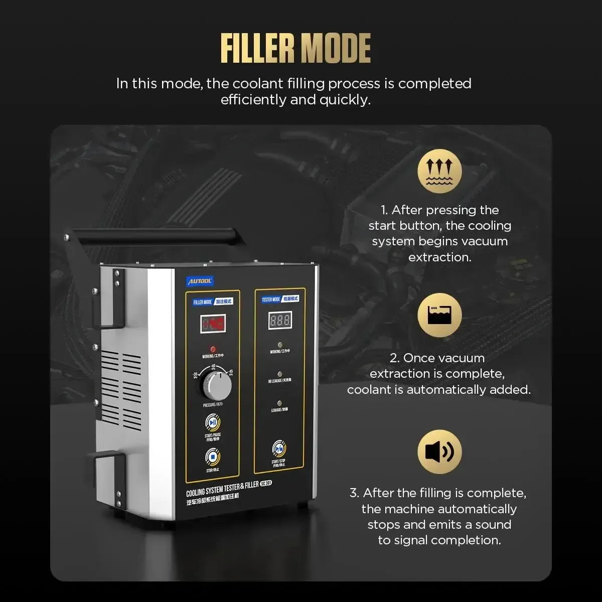 Autool SC301 | Testeur de liquide de refroidissement & Purgeur