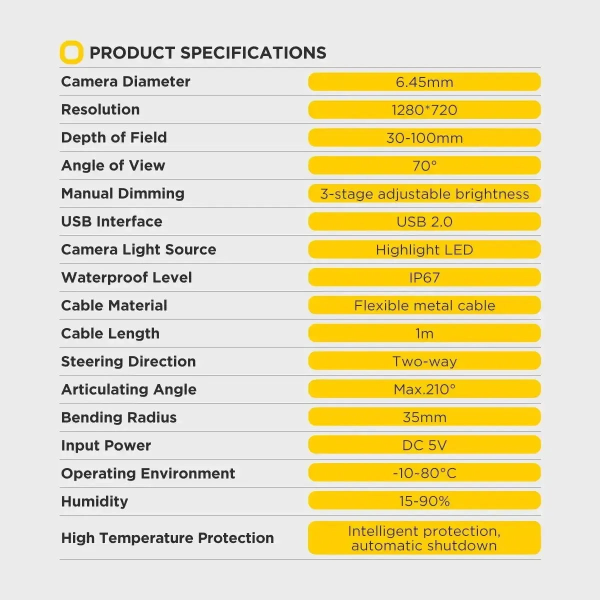 Autool SVB302 | Caméra d'inspection (6.35 mm)