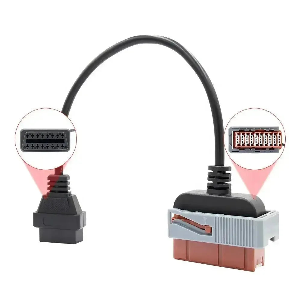 Citroën/Peugeot 30-pins OBD1 – 16-pins OBD2 Câble adaptateur | Voiture particulière
