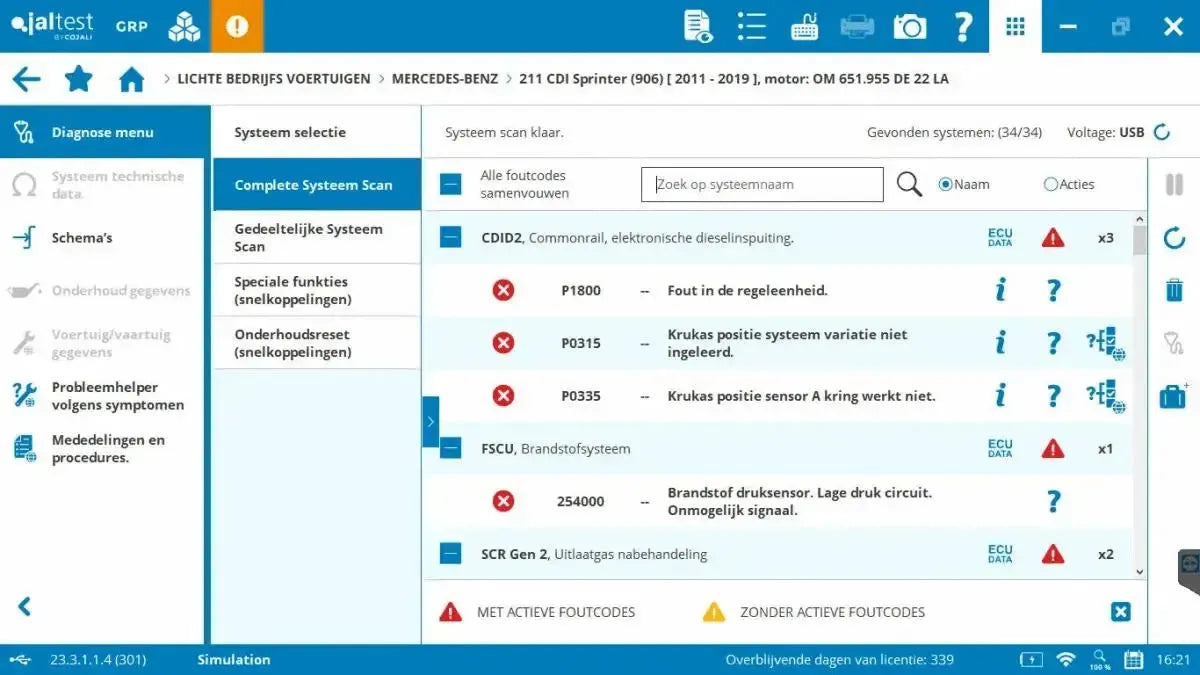 Jaltest VUL (Véhicule Utilitaire Léger) Appareil de diagnostic