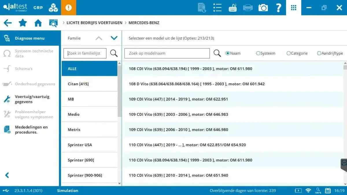 Jaltest VUL (Véhicule Utilitaire Léger) Appareil de diagnostic