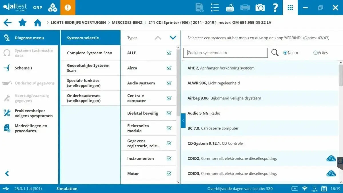 Jaltest VUL (Véhicule Utilitaire Léger) Appareil de diagnostic