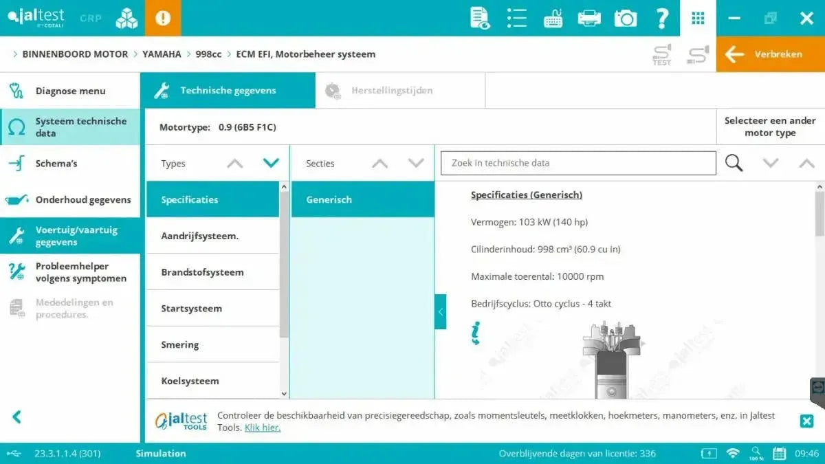 Jaltest Marine (Binnenboord) Appareil de diagnostic