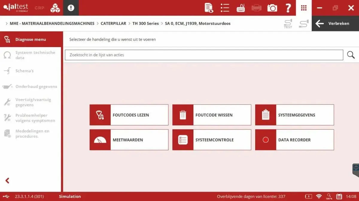 Jaltest MHE (Matériel de manutention) Appareil de diagnostic