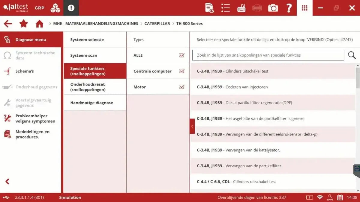 Jaltest MHE (Matériel de manutention) Appareil de diagnostic