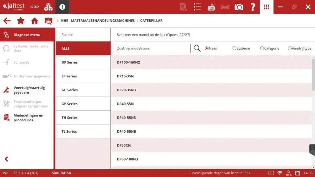 Jaltest MHE (Matériel de manutention) Appareil de diagnostic