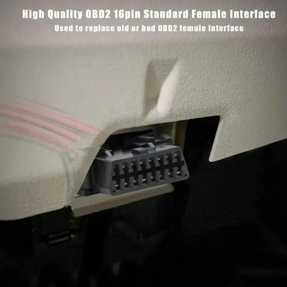 Port OBD2 16 broches (Femelle) avec 16 câbles à extrémité ouverte (30 cm) | Accessoires