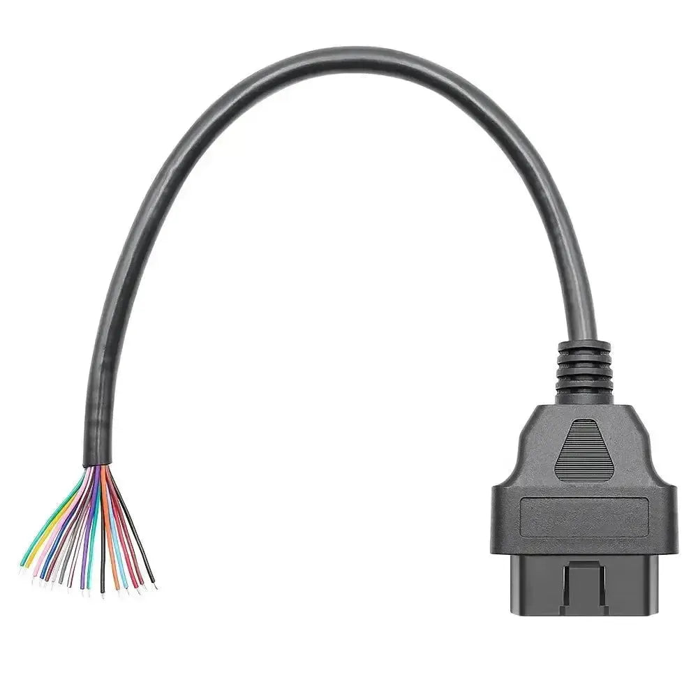 Connecteur OBD2 16 broches (mâle) avec 16 câbles à extrémité ouverte – 30 cm