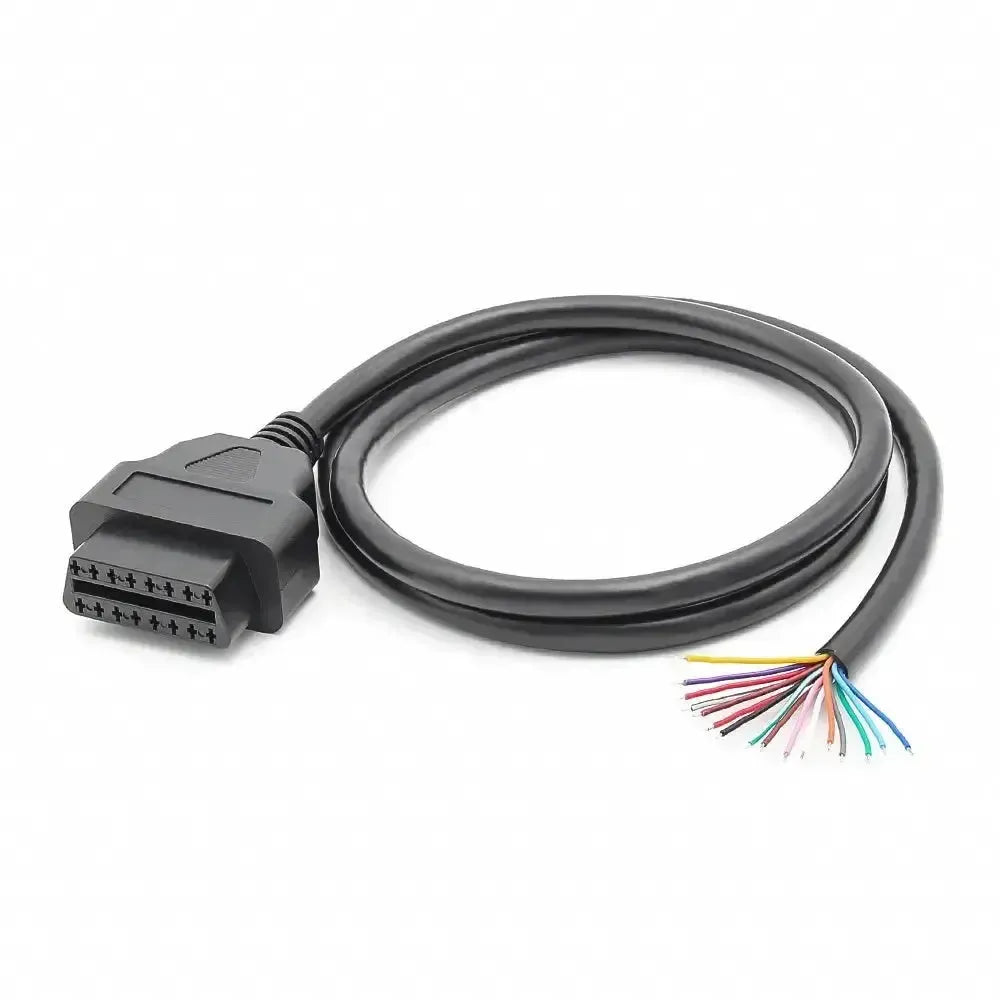 Port OBD2 16 broches (Femelle) avec 16 câbles à extrémité ouverte – 100 cm