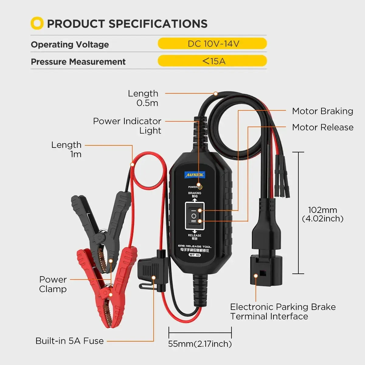 Autool BT10 | Outils de déverrouillage électronique de frein de stationnement