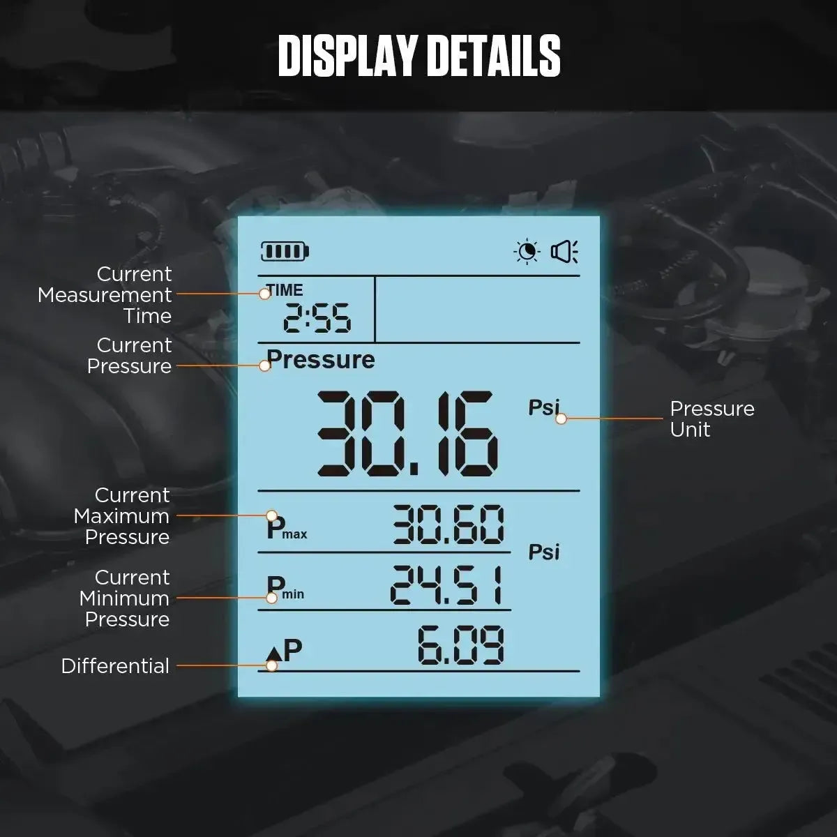 Autool PT620 | Testeur de pression d'huile