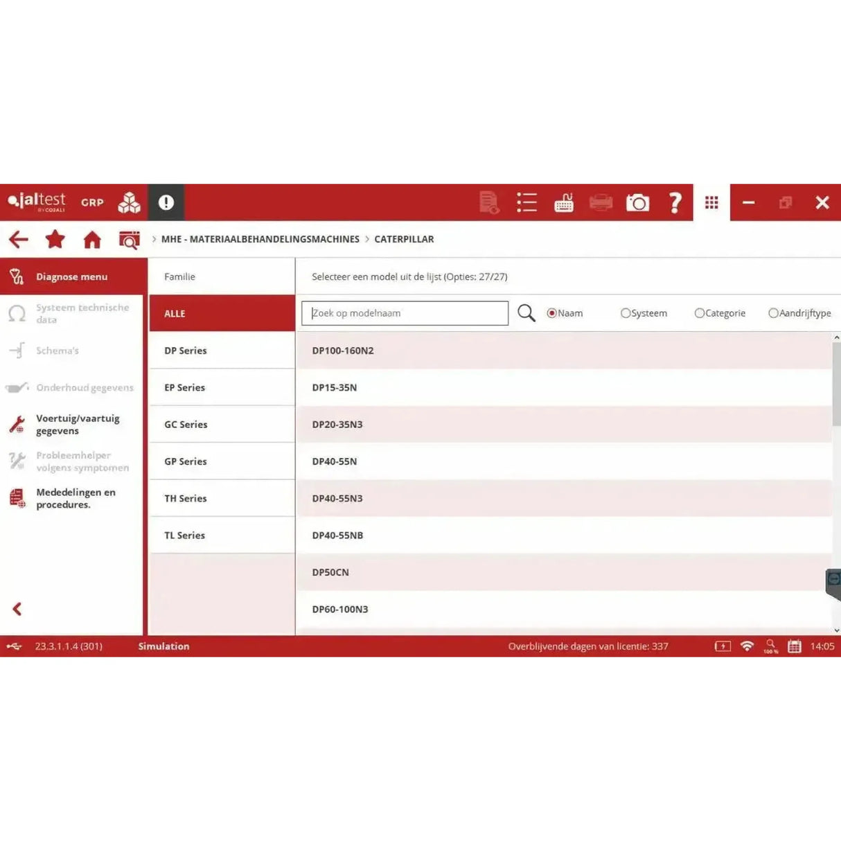 Jaltest MHE (Équipement de manutention) Appareil de diagnostic