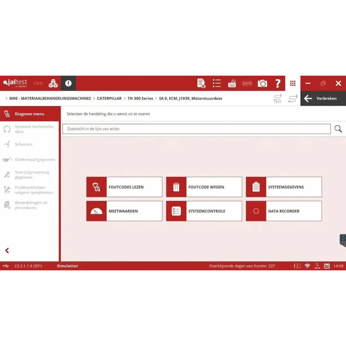 Jaltest MHE (Équipement de manutention) Appareil de diagnostic