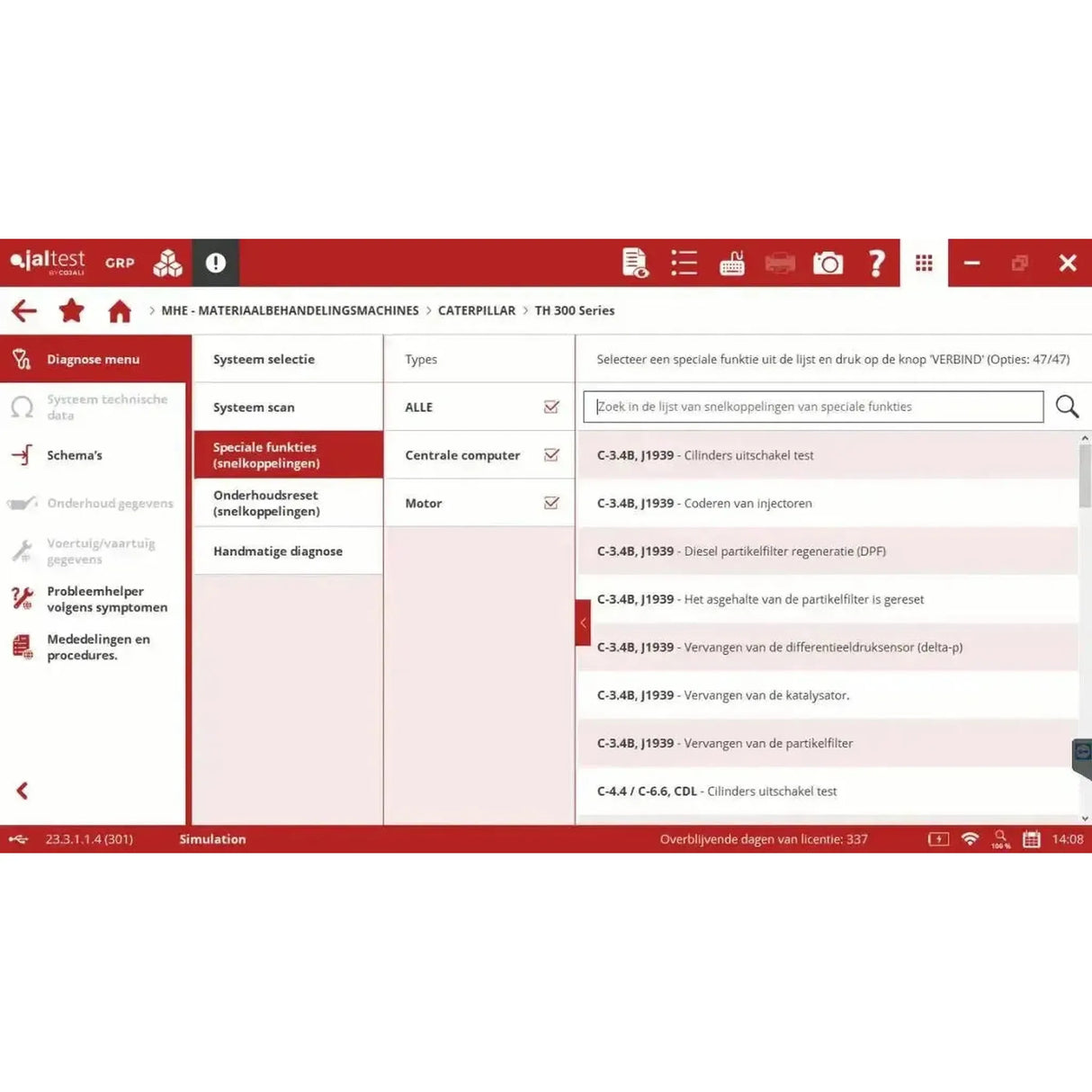 Jaltest MHE (Équipement de manutention) Appareil de diagnostic