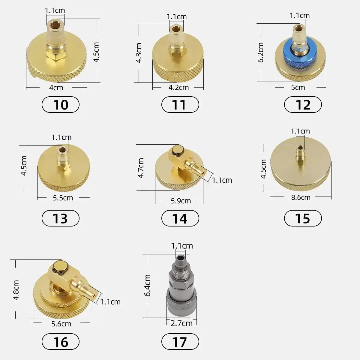 Ensemble d'adaptateurs pour réservoir de liquide de frein 17 pièces