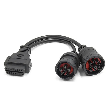 Câble adaptateur universel 6 broches J1708 + 9 broches J1939 - 16 broches OBD2 pour véhicules utilitaires et de travail