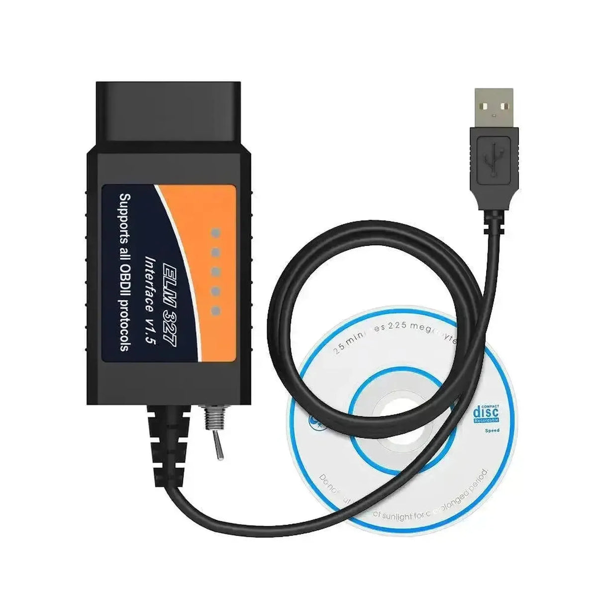 Câble interface USB universel ELM327 (CHT340) (Commutateur HS/MS-CAN)