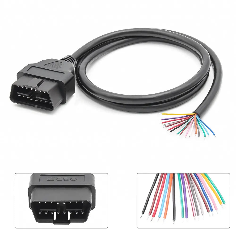 AsTools 16 Pins OBD2 Stekker Mannetje Met 16 Open Eindkabels Verloopkabel 100 cm
