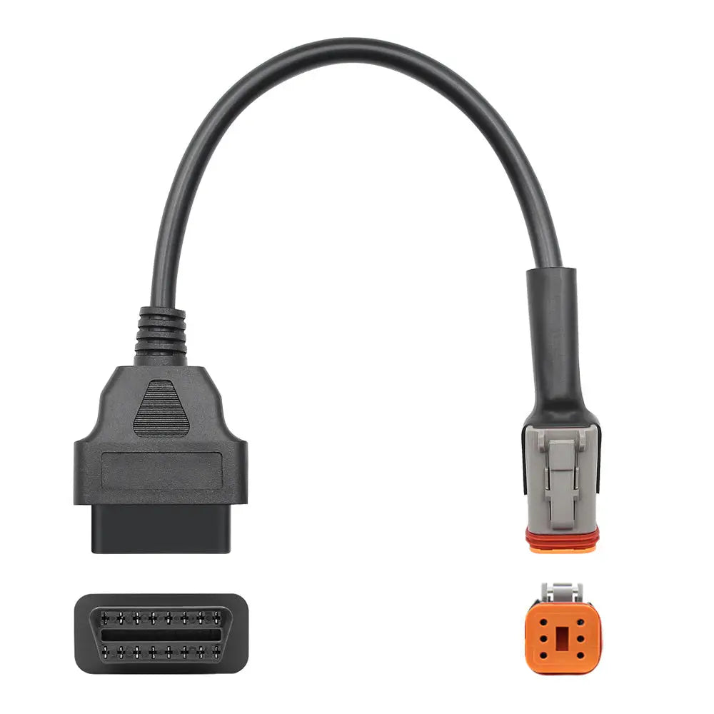AsTools Harley Davidson 6 Pins OBD - 16 Pins OBD2 Verloopkabel Motorfiets