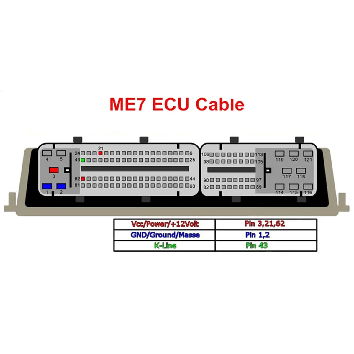AsTools ME7 ECU - 16 Pins OBD2 Verloopkabel