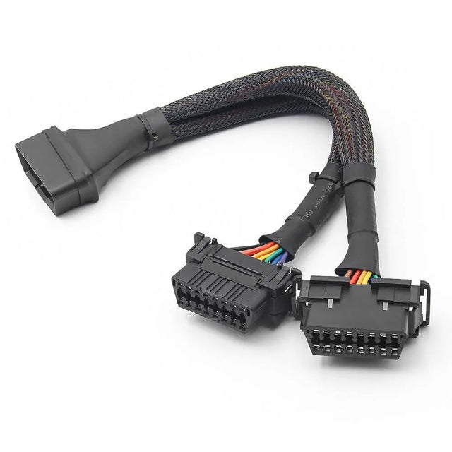 AsTools Universele 16 Pins OBD2 Nylon Verleng- Splitterkabel 2-Delig 30 cm