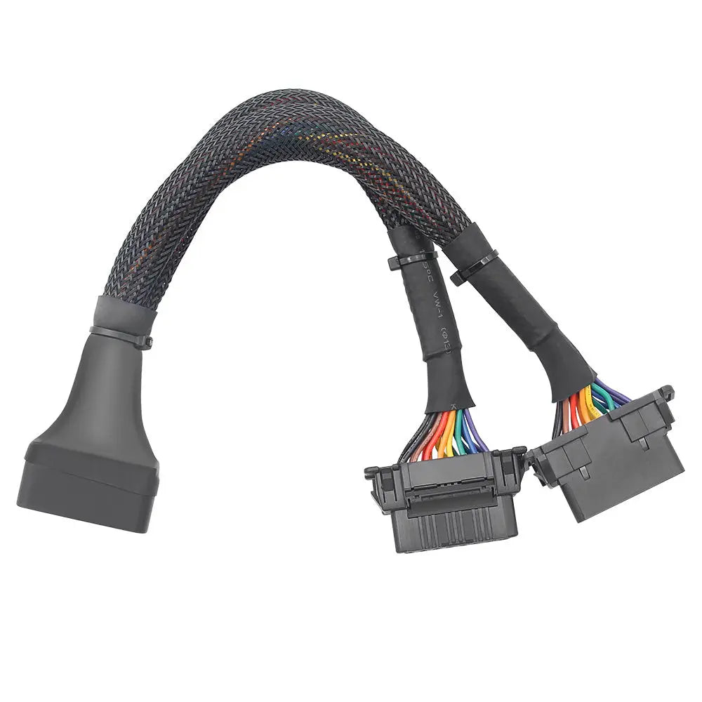 AsTools Universele 16 Pins OBD2 Nylon Verleng- Splitterkabel 2-Delig 30 cm