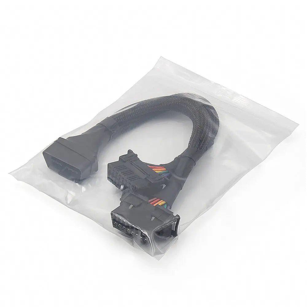 AsTools Universele 16 Pins OBD2 Nylon Verleng- Splitterkabel 2-Delig 30 cm