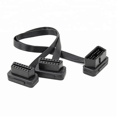 AsTools Universele 16 Pins OBD2 Platte Verleng- Splitterkabel 2-Delig 30 cm