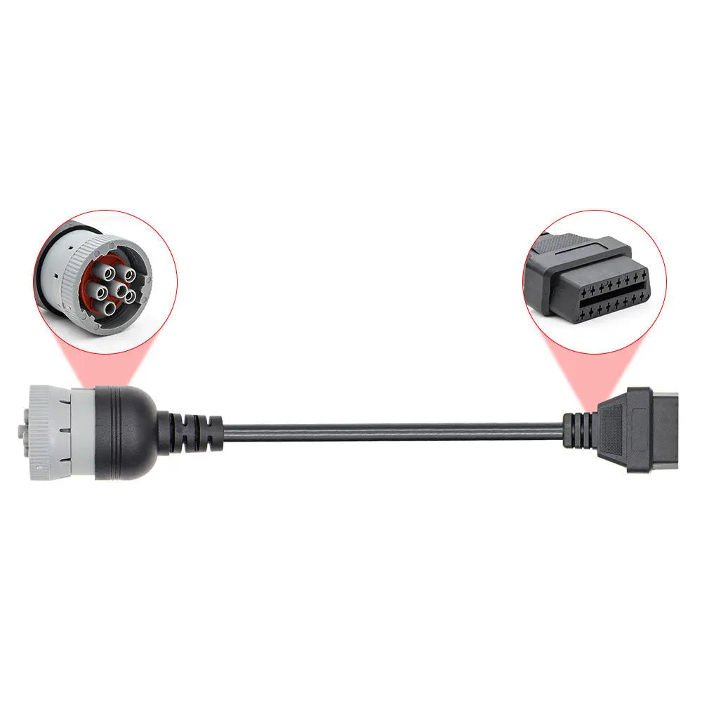 AsTools Universele 6 Pins J1708 - 16 Pins OBD2 Verloopkabel Bedrijfs- en Werkvoertuig