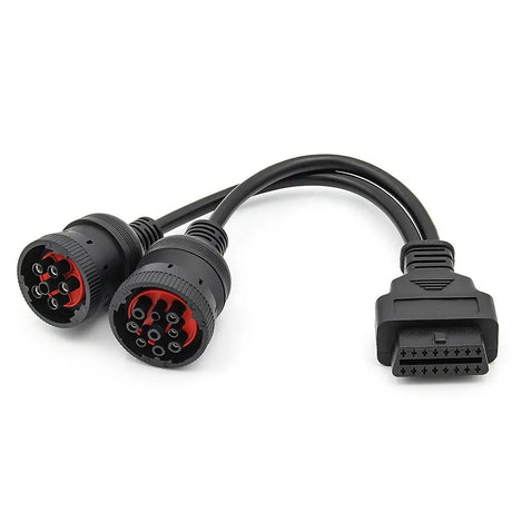 AsTools Universele 6 Pins J1708 + 9 Pins J1939 - 16 Pins OBD2 Verloopkabel Bedrijfs- en Werkvoertuig